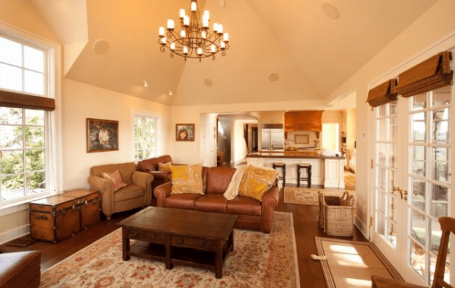 Where To Use An Accent Wall Interior House Painting In Portland Finished living room with chandelier and furniture