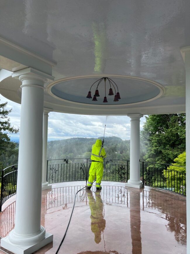 Pressure+washing+photo Sundeleaf Painting team member pressure washing a porch ceiling