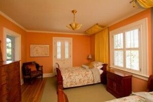 Cream And Orange Bedroom