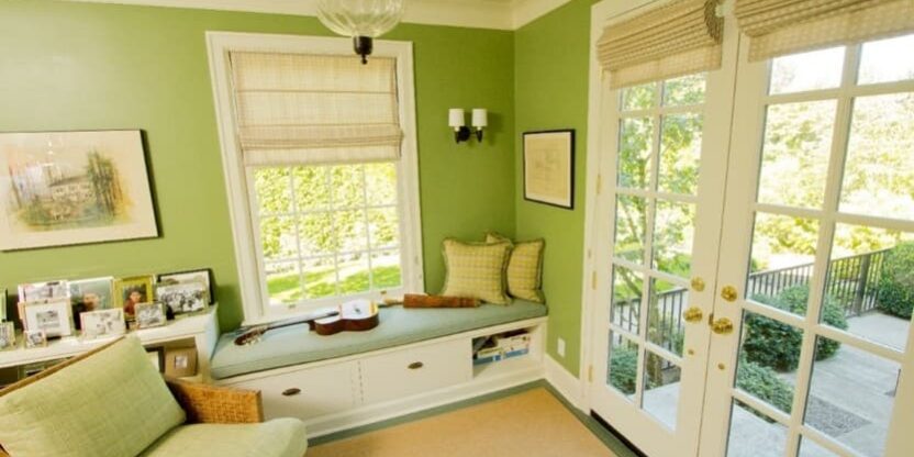 Sitting Room Painted In Cheerful Green Sitting Room Painted In Cheerful Green